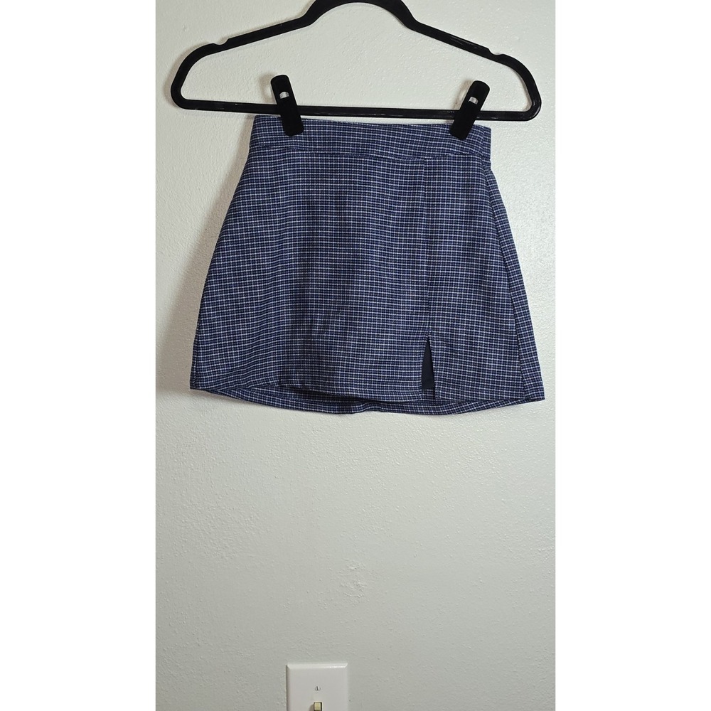 Hollister Ultra High-Rise Skort Women's XXS Blue Plaid Houndstooth NWT